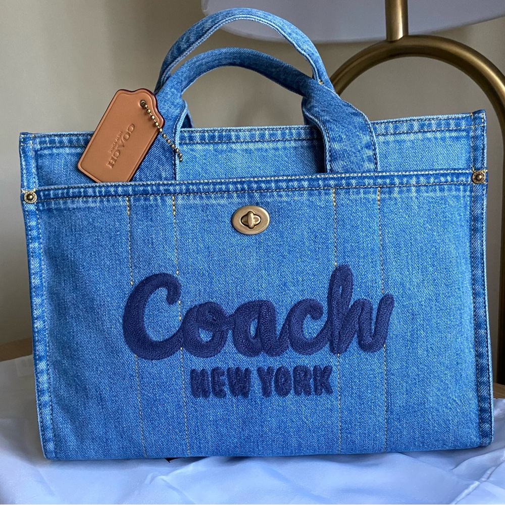 Coach Denim Cargo Tote Bag
